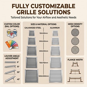 <span class=keywords><strong>Grille</strong></span> d'<span class=keywords><strong>aération</strong></span> rectangulaire en alliage d'aluminium décorative et étanche pour mur <span class=keywords><strong>extérieur</strong></span> - <span class=keywords><strong>Grille</strong></span> fixe pour toilettes/salle de bain - Product Image 5