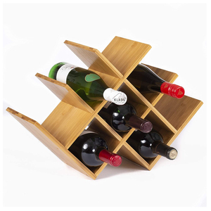 Wood Wine Storage Racks Wall Mounted Wooden Stackable Racks Wine Bottle Stand Holder Display <b>Shelf</b> - Product Image 2