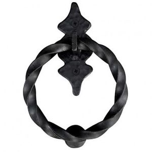 ที่เคาะประตูสีดำขนาดมาตรฐาน ป้องกันการโจรกรรม ป้องกันสนิม ดีไซน์โบราณ อุปกรณ์ตกแต่งประตูโลหะ - Product Image 4