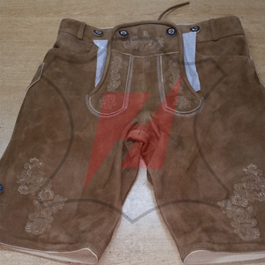 High Quality <b>Leather</b> Bavarian Lederhosen Wear <b>Shorts</b> Custom Made Logo Design Color <b>Shorts</b> With Embroidery - Product Image 4