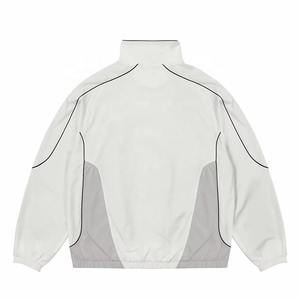 Custom Zip up Stand Collar Vintage Sports Football Jackets Men Soft Shell Lightweight Nylon Track Jacket Windbreaker - Product Image 4