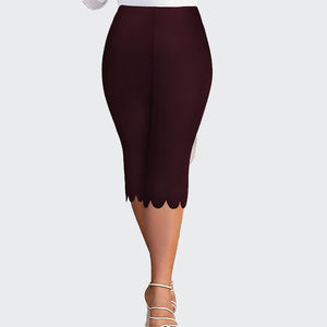 Leggings de yoga taille haute pour femmes, grande taille, couleur unie, bord festonné, respirants, élégants, décontractés, taille élastique - Product Image 5