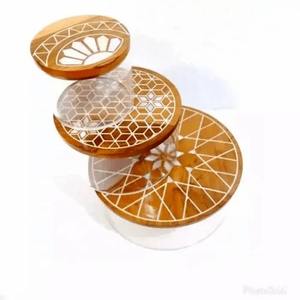 Caja de Regalo de Ramadán, Caja de Madera de Acacia con Incrustaciones de Nácar, Caja para Servir Chocolate, Estilo Árabe, Regalos de Ramadán y Eid - Product Image 1