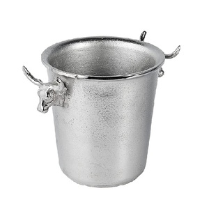 Cubo de hielo de aluminio para Bar, enfriador de vino, manijas de Toro, vajilla decorativa de fiesta de forma cuadrada, Metal para enfriador de botellas de champán - Product Image 2