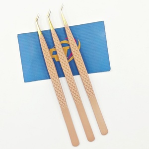 Pinces à épiler en acier inoxydable de haute précision antistatiques pour extensions de cils, volume méga, classique russe, couleur personnalisable - Product Image 3