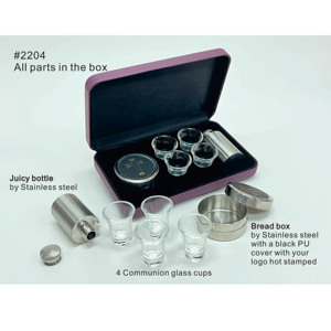 Ommunion-Juego de utensilios ortable, suministro para iglesia, 4 tazas - Product Image 1
