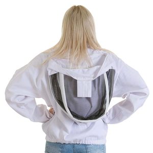 Chaqueta de abeja de algodón transpirable Premium para apicultor antiestática con velo redondo - Product Image 4
