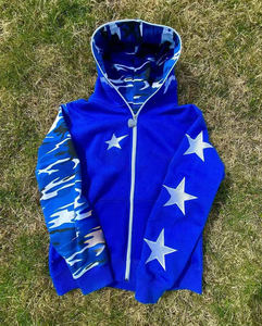 Streetwear 100% coton avec logo personnalisé sweatshirts à capuche zippés pour hommes - Product Image 1