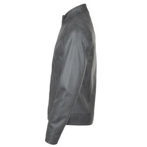 Autumn Casual Men's Leather <b>Jackets</b> with Front Logo GW-526 Brand Clothing OEM Knitted Denim <b>Canvas</b> with Biker <b>jacket</b> for men - Product Image 6