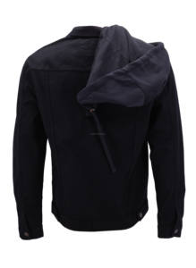 Chaqueta vaquera clásica para hombre, capucha removible, ajustada, elástica, con botones, venta al por mayor y personalizada - Product Image 2