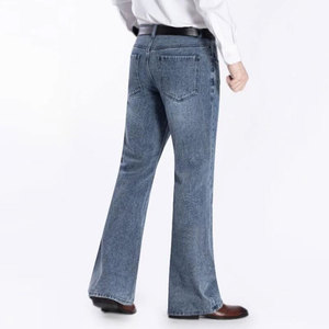 Nueva ropa de calle de moda acampanada con cremallera inferior para hombre, pantalones vaqueros acampanados de alta calidad para hombre - Product Image 2