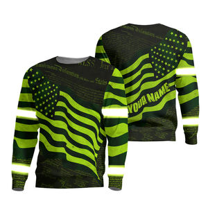 Camisa de manga larga con bandera de EE. UU. DE LA INDEPENDENCIA personalizada, ropa de seguridad reflectante, camisa de seguridad - Product Image 1