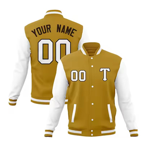 Veste universitaire multi-couleurs pour hommes OEM de qualité supérieure Logo personnalisé 100% veste de baseball surdimensionnée en tissu de coton côtelé pour hommes - Product Image 1