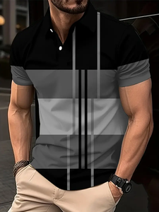 Polos de golf de manga corta de verano para hombre, camisetas de punto de algodón 100%, polos de manga corta de lona sólida para hombre - Product Image 6