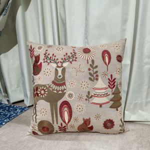 Funda de Cojín Moderna 100% Algodón Hecha a Mano con Apliques Bordados Navideños, Diseño de Celebridades, Cierre de Cremallera, para Hotel - Product Image 4
