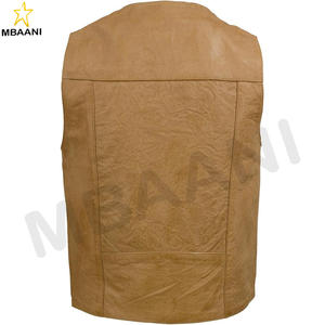 เสื้อกั๊กหนังผู้ชายทรงเวสเทิร์น คอวี สำหรับขี่มอเตอร์ไซค์ พร้อมกระดุมแบบคลาสสิก - Product Image 3