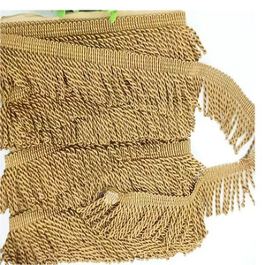 Vente en gros OEM Frange en lingots d'or Frange en fil métallique personnalisée de haute qualité Garniture en or blanc Drapé et tailles Style personnalisable - Product Image 5