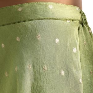 ชุดเคอร์ตาพาลาซโซปักลายสีเขียวอ่อนเสื้อผ้าพื้นเมืองสำหรับผู้หญิง - Product Image 6