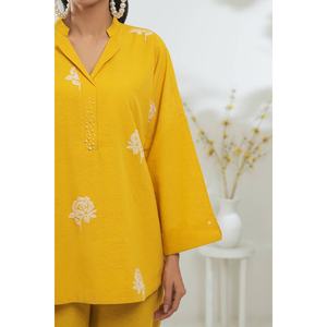 Conjunto Coordinado Bordado de Poliviscosa IPST-44172, Tela Crepé, Blusa de Manga Tres Cuartos - Product Image 6