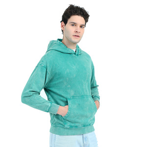 Gran oferta, Sudadera con capucha de lavado ácido para hombre de alta calidad, ropa de calle informal de gran tamaño de manga larga, estilo personalizado, estampado básico, mezcla de algodón - Product Image 2