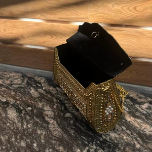 Women Chain Ethnic Bag Clutch <b>Box</b> Metal Purse Evening Handbag Wallet Turkish Eye Clutch Beaded High Quality Kunden Stone Bgas - Product Image 4
