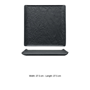 Plato Cuadrado Negro Efecto Piedra M1934 de 27.5 x 27.5 cm para Restaurante, Hotel, Suministros al por Mayor, Vajilla al por Mayor - Product Image 3