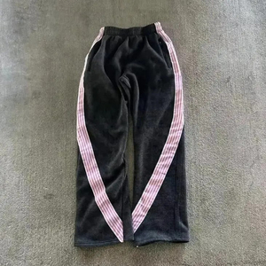 Pantalons de survêtement en coton 100% écologiques à rayures latérales personnalisées, coupe régulière, style streetwear unisexe décontracté, lavage à l'acide - Product Image 4