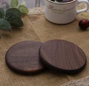 Ensemble de 6 dessous-de-verre carrés en bois artisanal KALATRI, écologiques, antidérapants, épaisseur personnalisée, sur mesure - Product Image 1