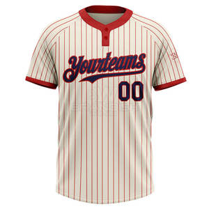 Vente d'usine, prix bas, maillot de baseball à deux boutons, logo personnalisé, design tendance, maillot de baseball à deux boutons en gros - Product Image 2