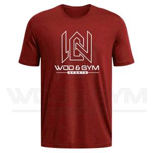 เสื้อยืดแห้งเร็วแบบมืออาชีพสำหรับผู้ชายชุดกีฬาแนวสตรีทแบบลำลองสีพื้นมีโลโก้ตามสั่งพิมพ์ด้านหน้าเสื้อผ้า - Product Image 3