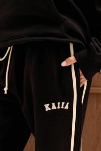 FULUX SPORTS Survêtement long 2 pièces pour femme, hiver, uni, brodé, surdimensionné, noir & pour - Product Image 5