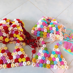 Femmes Crochet deux pièces Bikini ensembles maillot de bain imprimé fleuri hauts et shorts taille haute tenues de plage OEM ODM fabriqué au Vietnam - Product Image 3