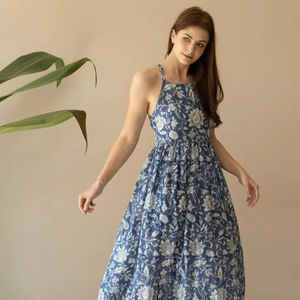 Vestido de fiesta de verano con estilo de mujer de algodón indio hecho a mano hasta el suelo para ropa de novia regalo personalizado venta personalizada - Product Image 1