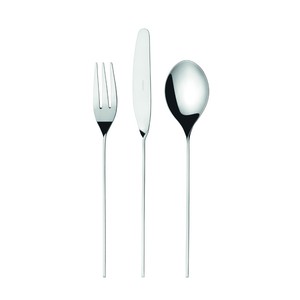 Stainless Steel Flatware Set with Silver Handle Including <b>Fork</b> and <b>Dessert</b> Cutlery Eco-Friendly for Camping and Weddings - Product Image 4