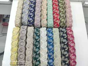 Encajes Bordados a Medida con Opciones Multicolores en Lentejuelas, Bordado en 1 Pulgada de Ancho - Product Image 3