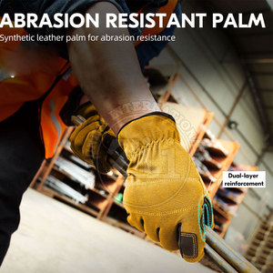 Factory Manufacturer Custom Logo Leather Mechanic <b>Gloves</b> Cold Heat Resistant Anti-Slip Waterproof for Screen Work Wear High - Product Image 4