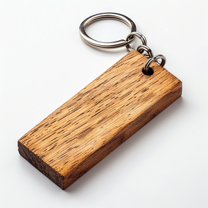 Porte-clés rectangulaire personnalisé en bois vierge pour plaque d'immatriculation, promotionnel, en gros - Product Image 5