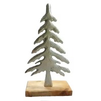 Ornement d'arbre de Noël de conception haut de gamme avec base en bois, arbre de Noël de table vintage, sculpture d'arbre de Noël