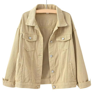 Veste en jean pour hommes confortable de couleur unie 100% coton vêtements décontractés pour l'hiver Streetwear avec logo avant et poches - Product Image 1