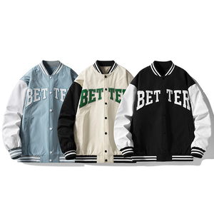 เสื้อแจ็กเก็ตทีมมหาวิทยาลัยสำหรับผู้ชายเสื้อแจ็คเก็ตหนังสำหรับผู้ชายเสื้อแจ็กเก็ตทีมมหาวิทยาลัยออกแบบโลโก้ได้ตามต้องการ - Product Image 1