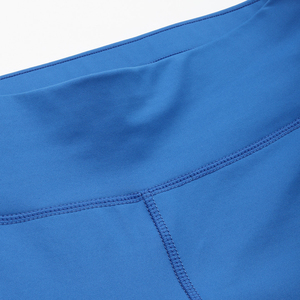 High Waist Solid Blue Yoga Leggings Full Length Seamless Four-Way Stretch Pants Custom Style Wholesale Price - Product Image 5