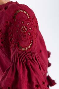 Mini ropa de playa bordado ucraniano tejido vestidos casuales nuevo diseño manga larga Maxi Vyshyvanka vestido para mujer - Product Image 2