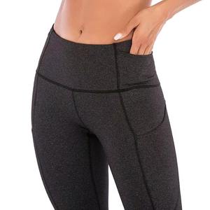 Custom Logo Women's Yoga <b>Leggings</b> Breathable High Waist Elastic Pants with Print <b>Pockets</b> <b>Leggings</b> Gym - Product Image 4