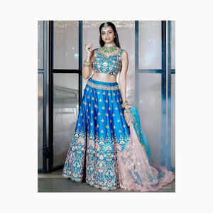 Nouveau Lehenga Choli de mariée en fausse georgette lourde pour femme avec travail en miroir réel et vêtements indiens et pakistanais ornés de Dupatta - Product Image 4
