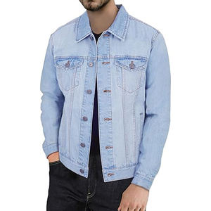 Veste en jean bleu déchiré à l'acide pour hommes taille haute style vintage Hip Hop tenue décontracté pour l'hiver vente en gros - Product Image 6