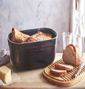 กล่องขนมปังโลหะสีดำเงาพร้อมฐานไม้ | ถังเก็บของเคาน์เตอร์ห้องครัวที่ทันสมัย | ขายส่งและออกแบบเอง - Product Image 5