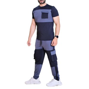 Dessin élastique Logo personnalisé Hommes Slim Fit Vente en gros Survêtement vierge/Sportswear Running Gym Polyester Survêtements Ensembles pour hommes - Product Image 3