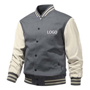 Varsity Jacket Veste de baseball à manches longues pour hommes Impression brodée personnalisée Logo patché avec manches en cuir Vasity Jacket - Product Image 5
