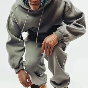 Chándal Vintage Personalizado de Tela Gruesa con Parches, Lavado Ácido, Bordado, Diseño Desgastado con Logotipo para Hombre - Product Image 5