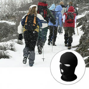 Haute qualité hiver chaud laine tricoté vente chaude couleur personnalisée conception cagoules 3 trous cagoules pour hommes toutes les saisons utiliser - Product Image 5